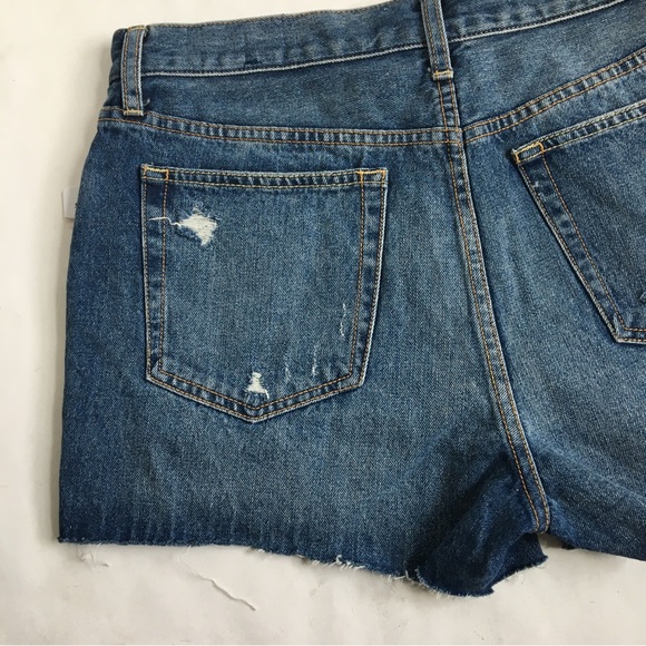 Free People Sophia Mid Rise Distressed Buttonfly Cut Off Denim Jean Shorts 31 - Picture 7 of 15